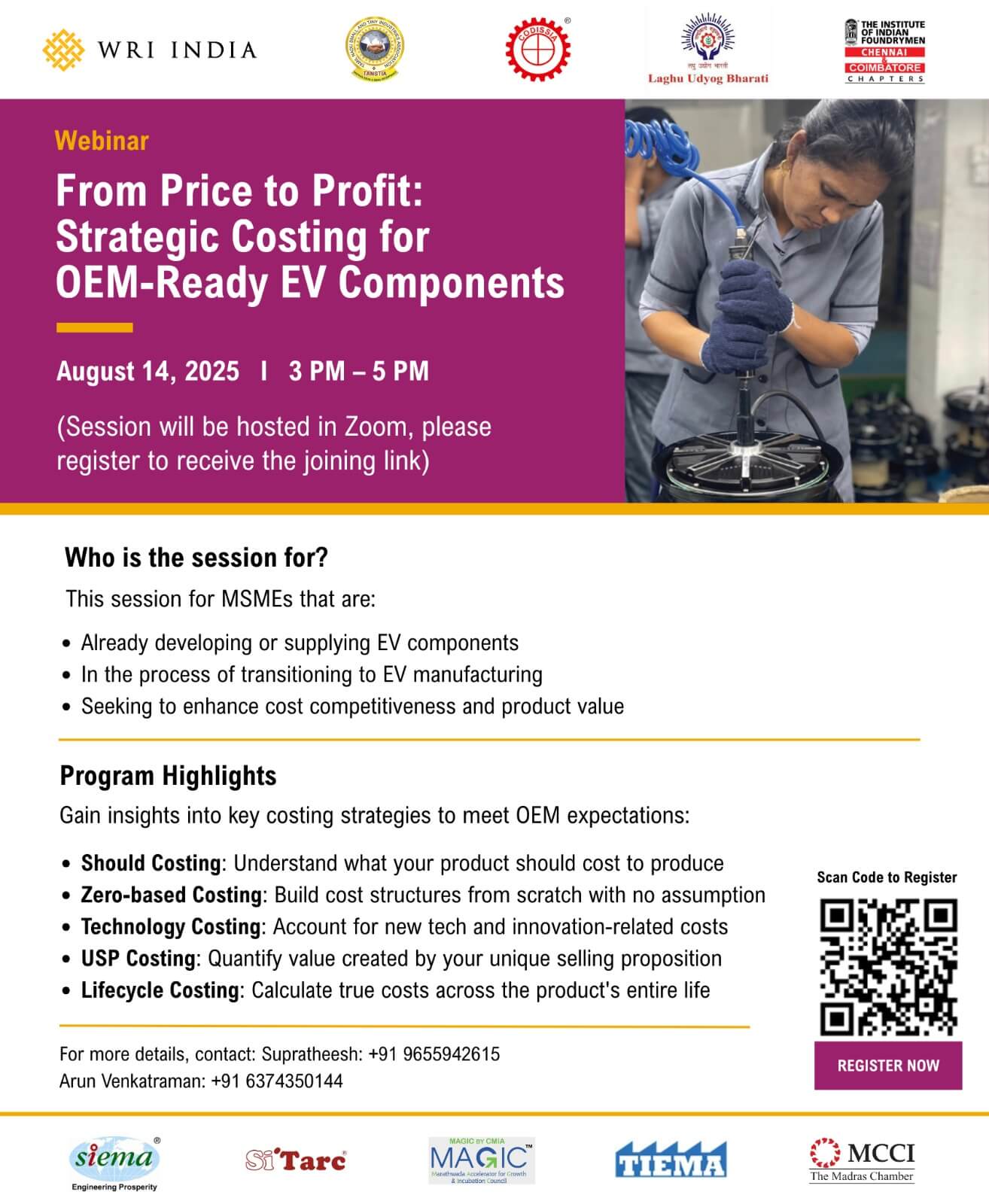 From Price to Profit: Strategic Costing for OEM-Ready EV Components for MSMEs
