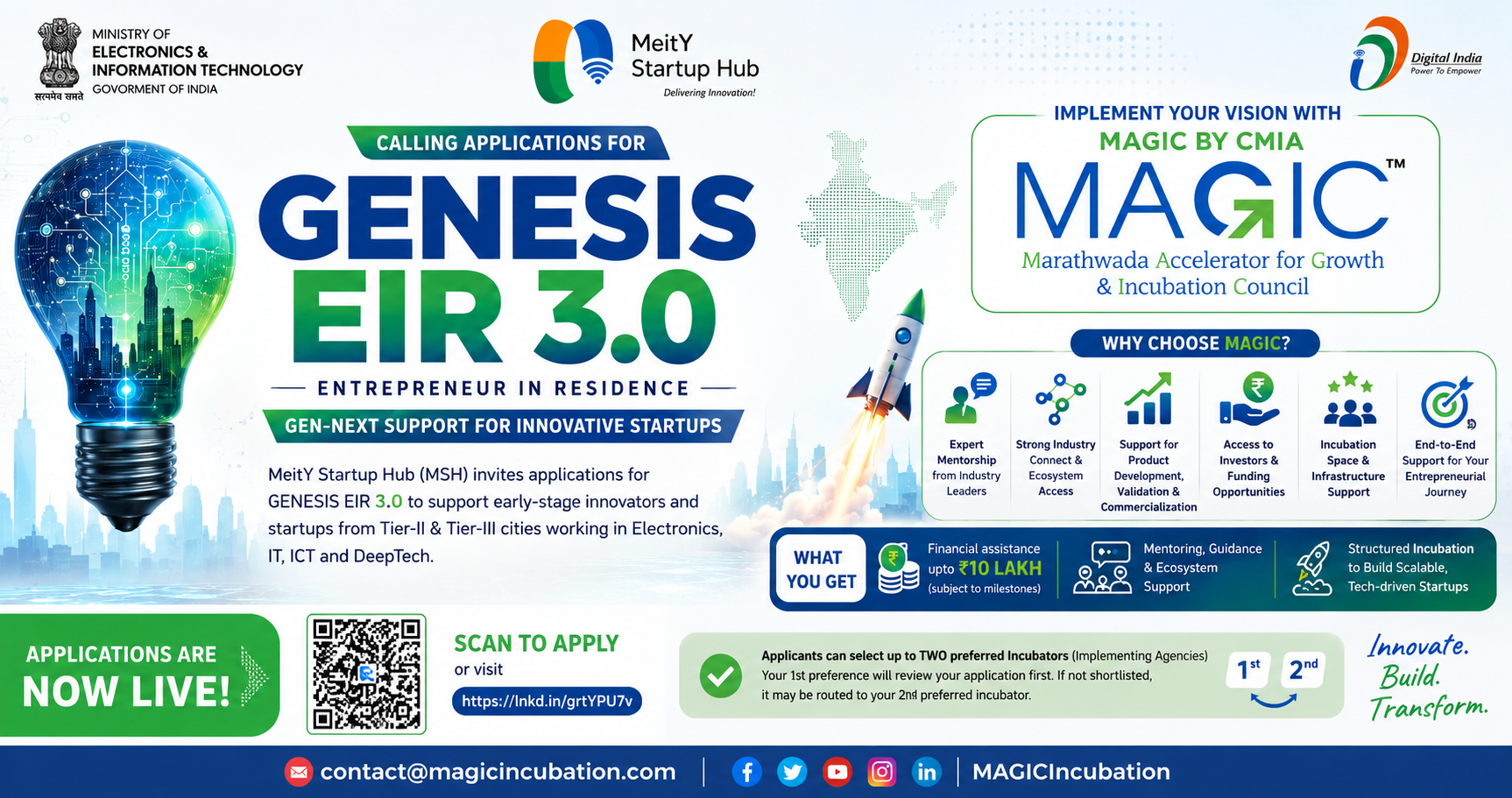 GENESIS EIR 3.0 – Entrepreneur in Residence Powered by MeitY Startup Hub | Ministry of Electronics & IT, Government of India